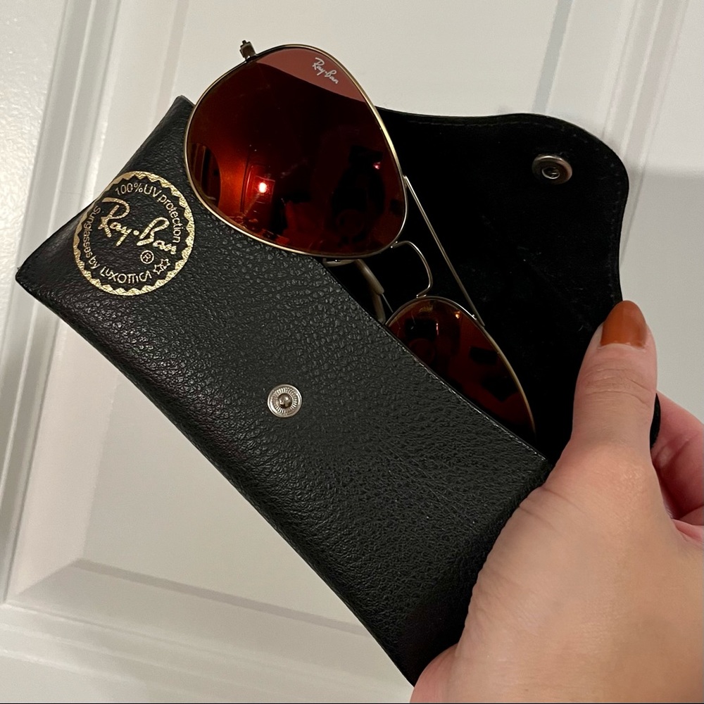 Ray-Ban Metal Aviator Bronze Gold Red Flash Lens - RB3025 Size 58-14
